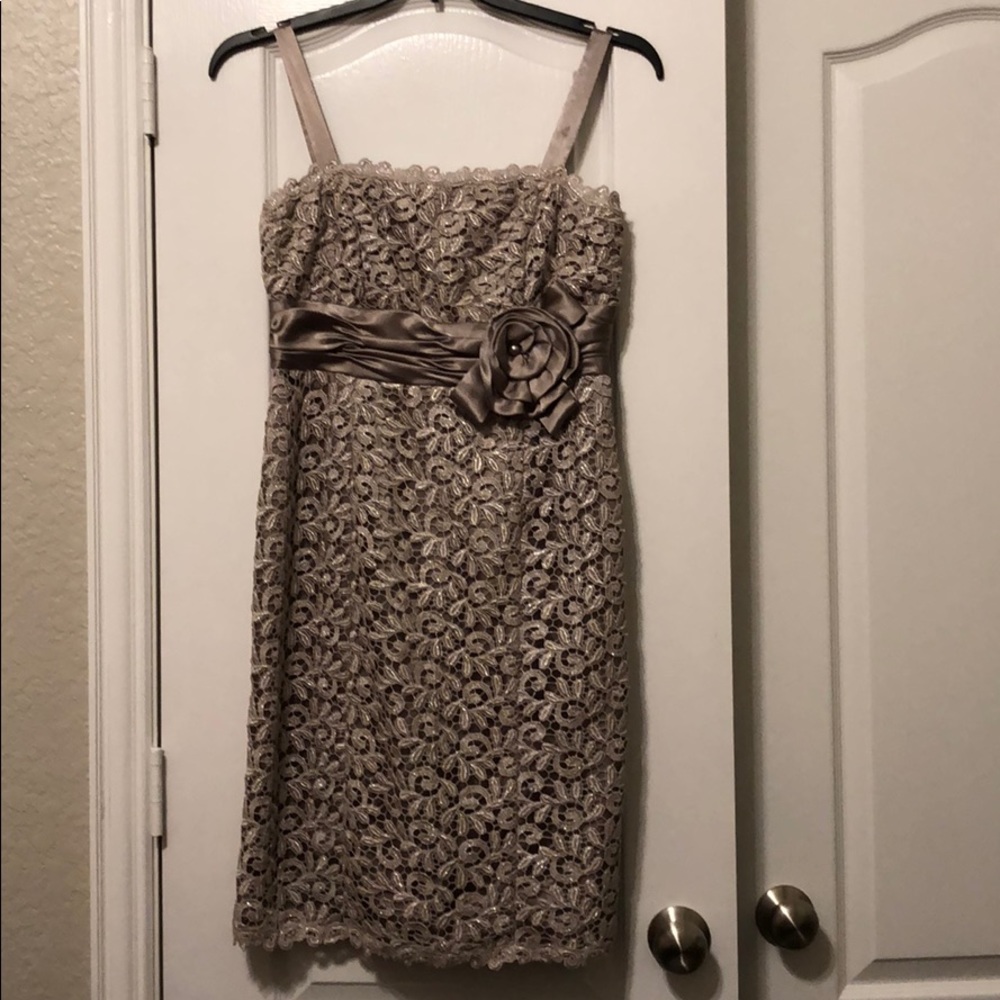Taupe lace dress